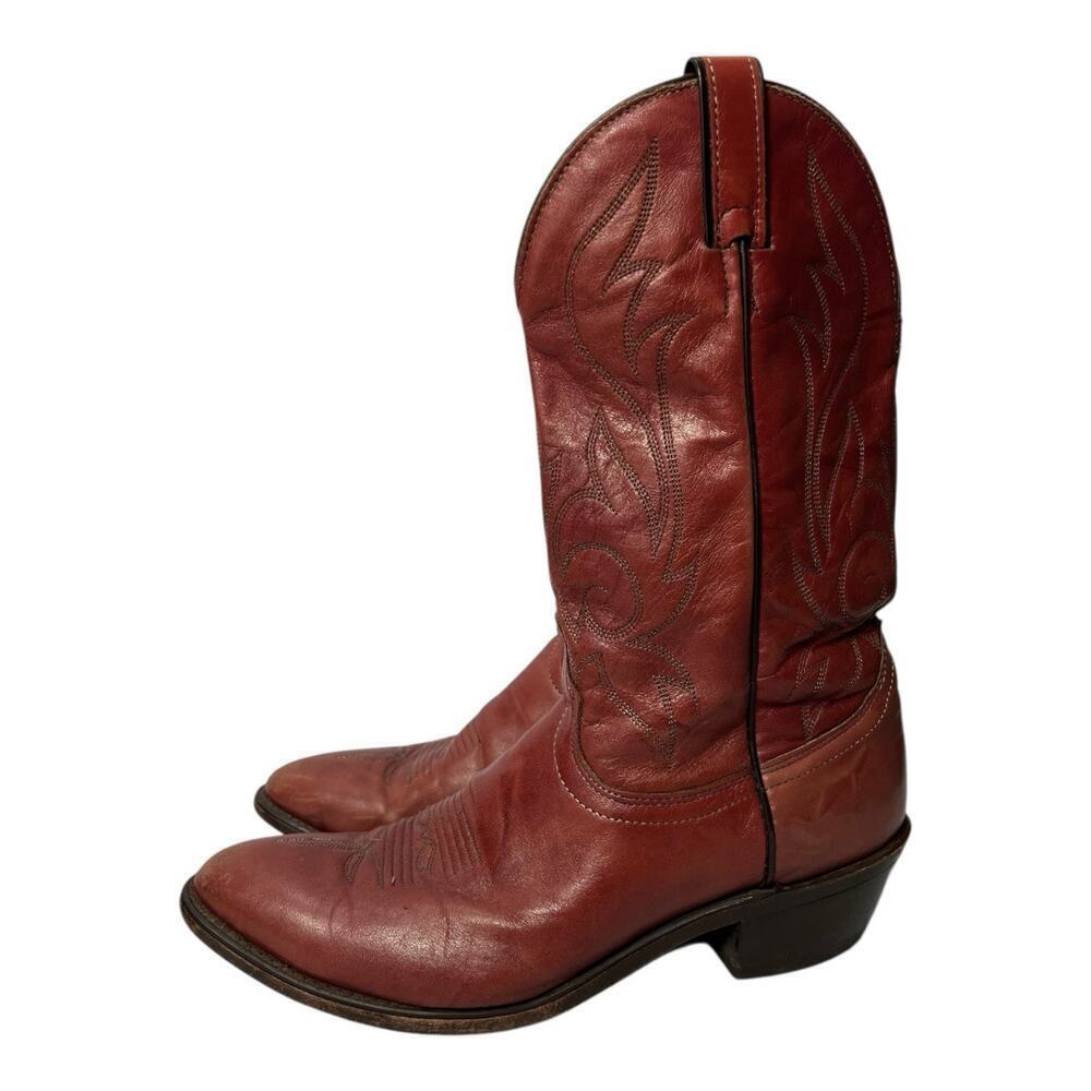 Laredo Mens Style 4m7021 Red Leather Western Boots Sz 10 1/2 D